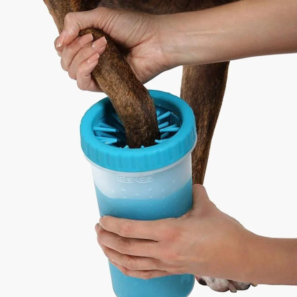 New Large Mudbuster Dog Paw Cleaner and Silicon Pet Brush + FREE Toy Bundle